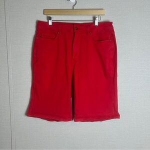 Judy Blue NWOT‎ Womens Large Red High Rise Tummy Control Cuffed Bermuda Shorts